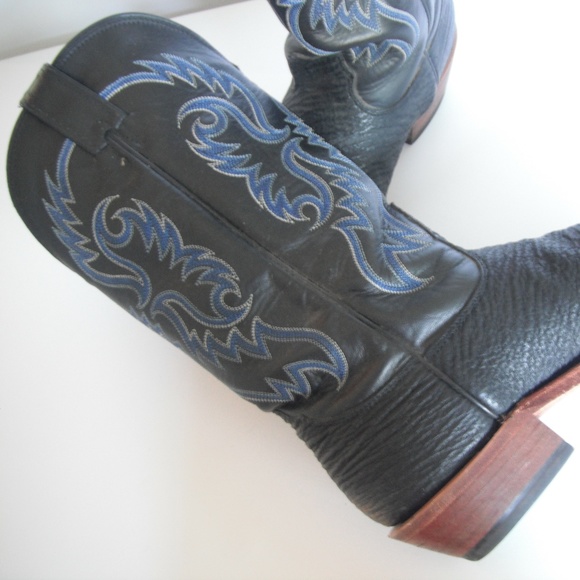 Nocona Shark Skin Boots Sz 8 - Picture 2 of 8